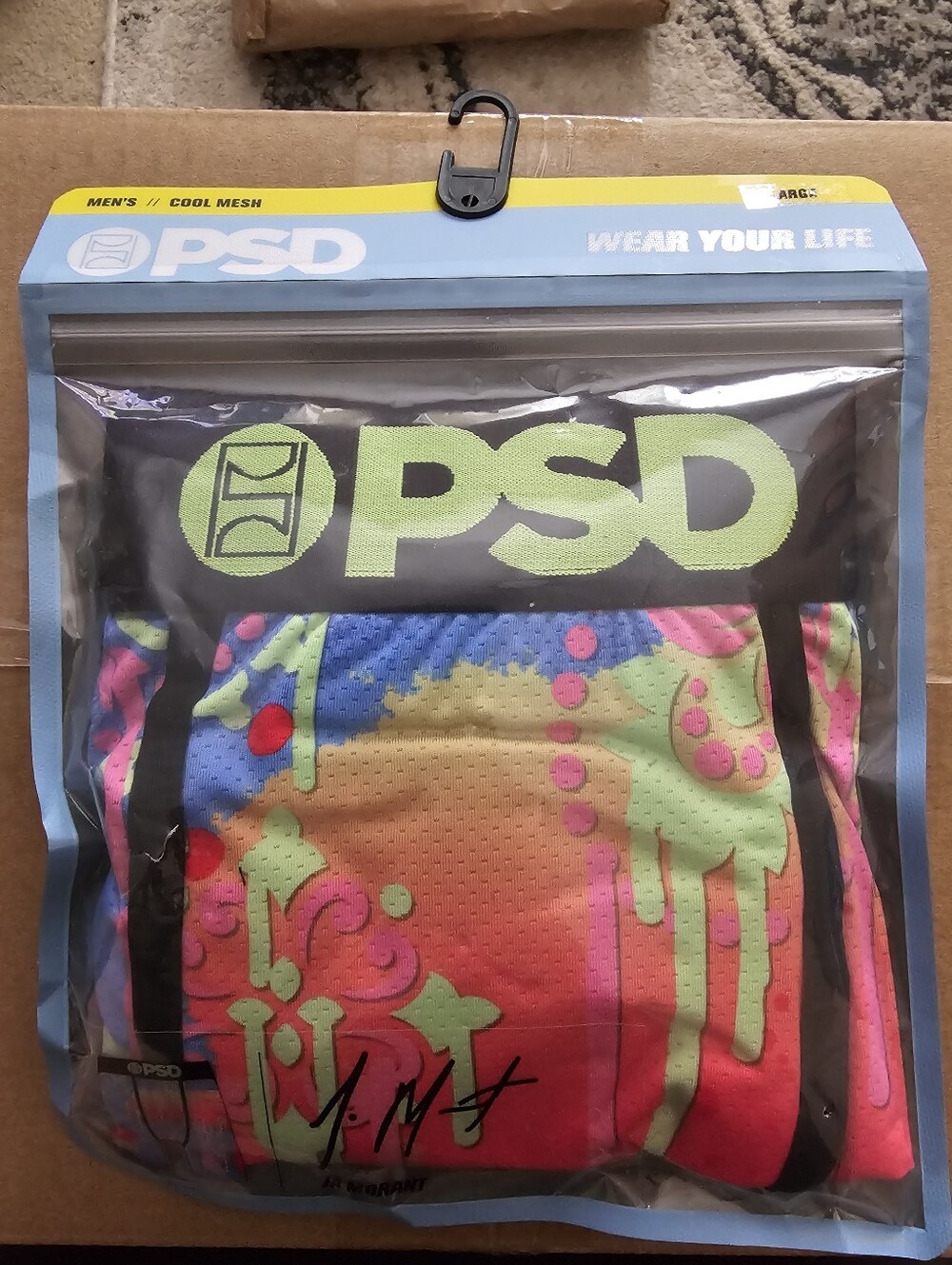 PSD Blue and Yellow Cool Mesh Waistband Boxer Briefs